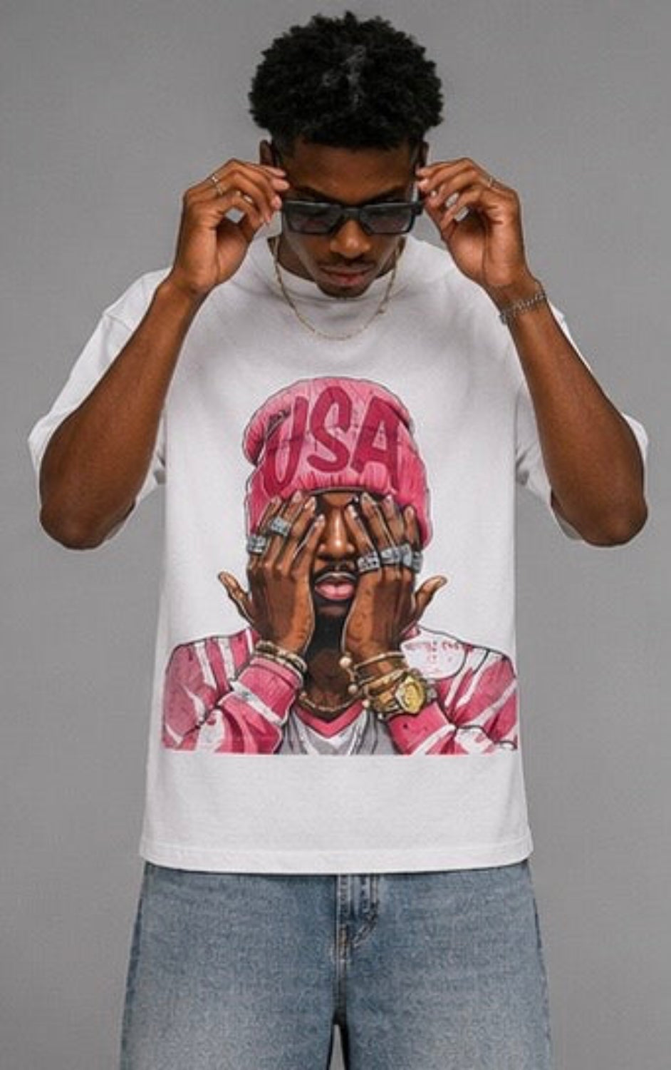 BRO&SIS Dream Chaser Oversized Box Fit Tee- White