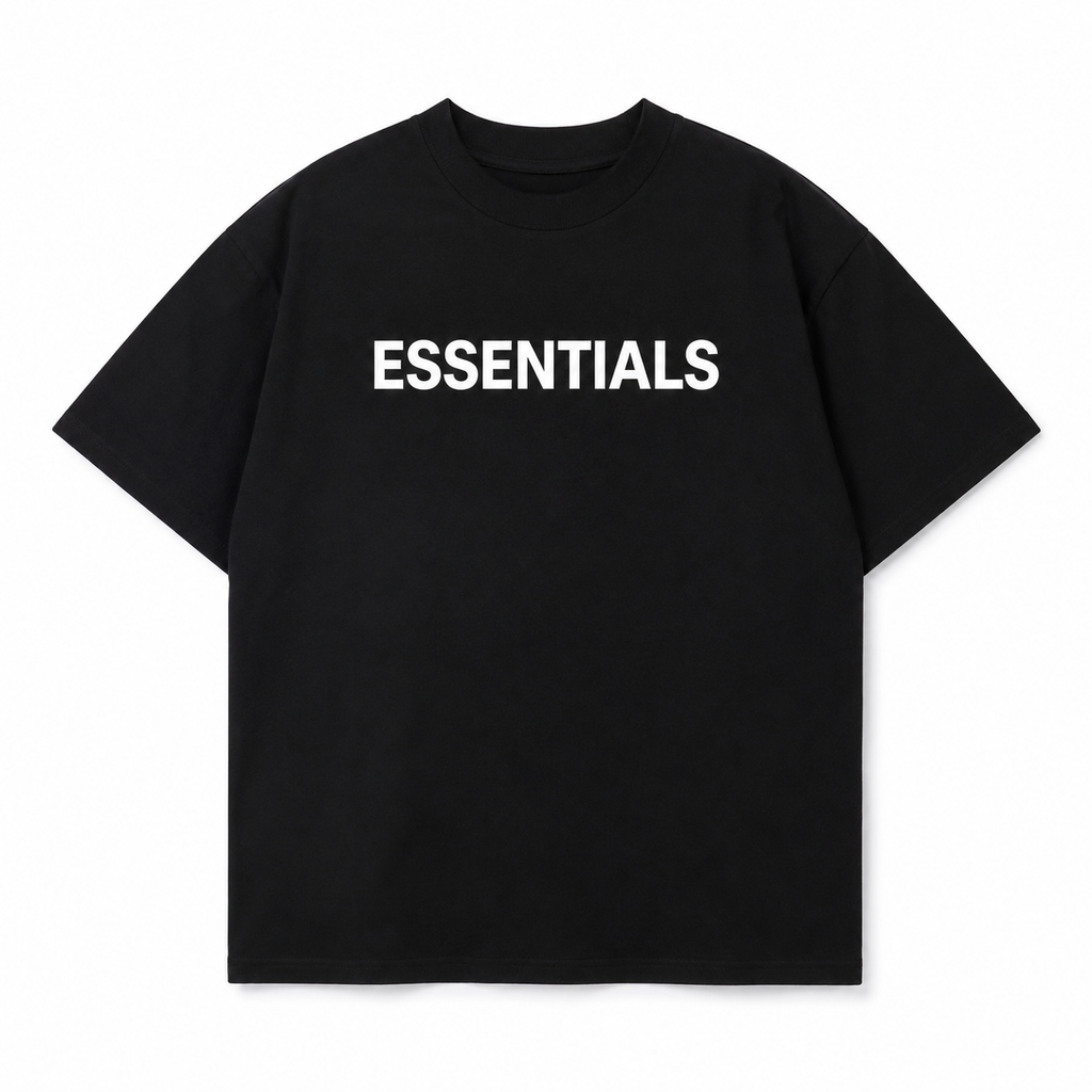 ESSENTIALS Regular Fit Heavyweight Cotton T-Shirt – Black for bro & sis