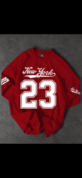 New York 23 Oversized Graphic Tee – Red for bro & sis
